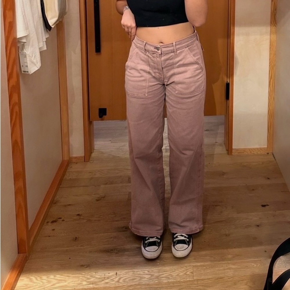 High-Rise Mauve Utility Pants